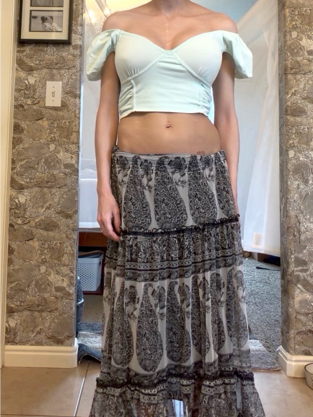 Small Light blue Crop top